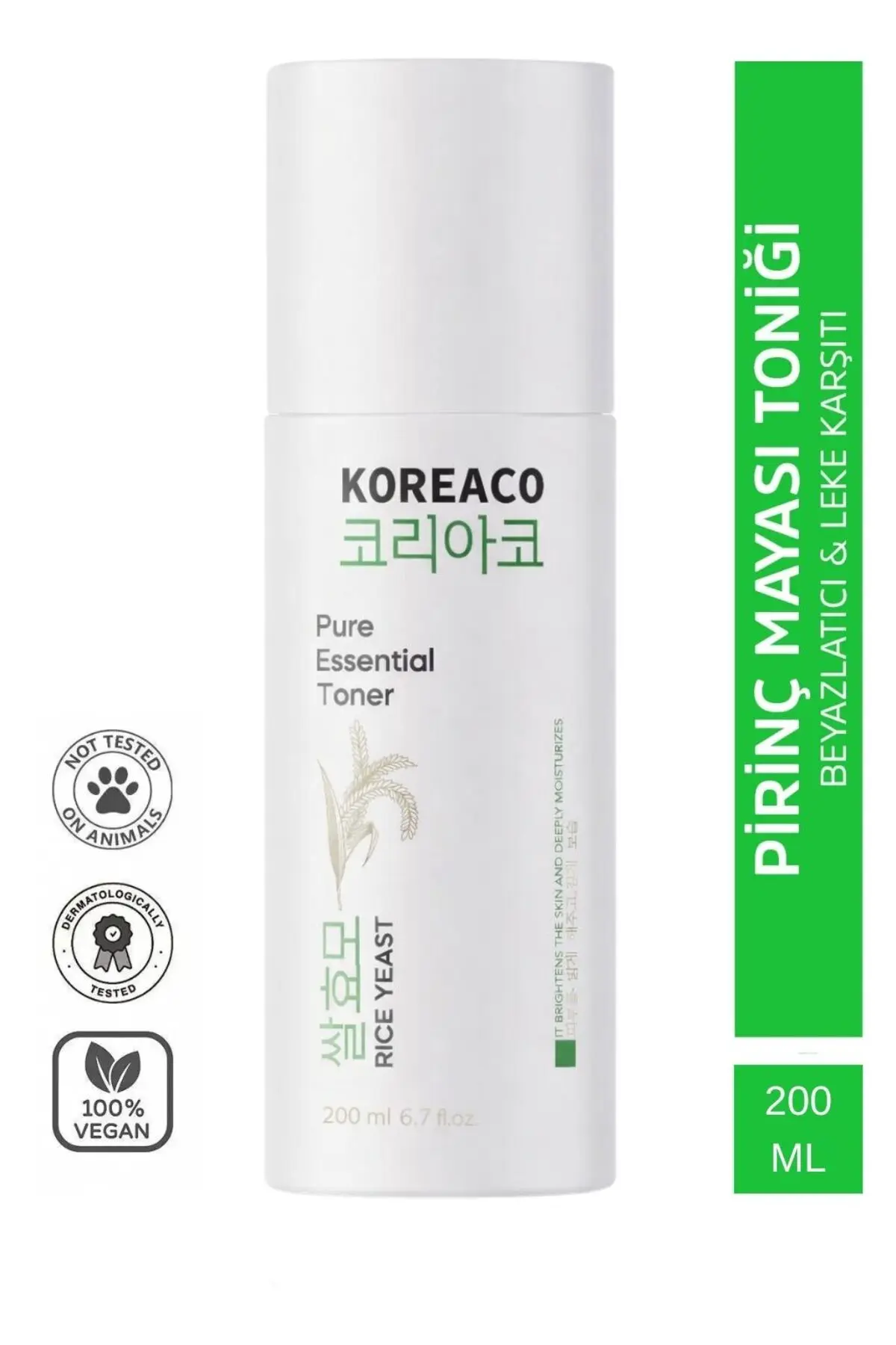 koreaco-02 Pirinç Mayası Beyazlatıcı & Aydınlatıcı & Leke Karşıtı & Nemlendirici Tonik 200 ml - Görsel 1